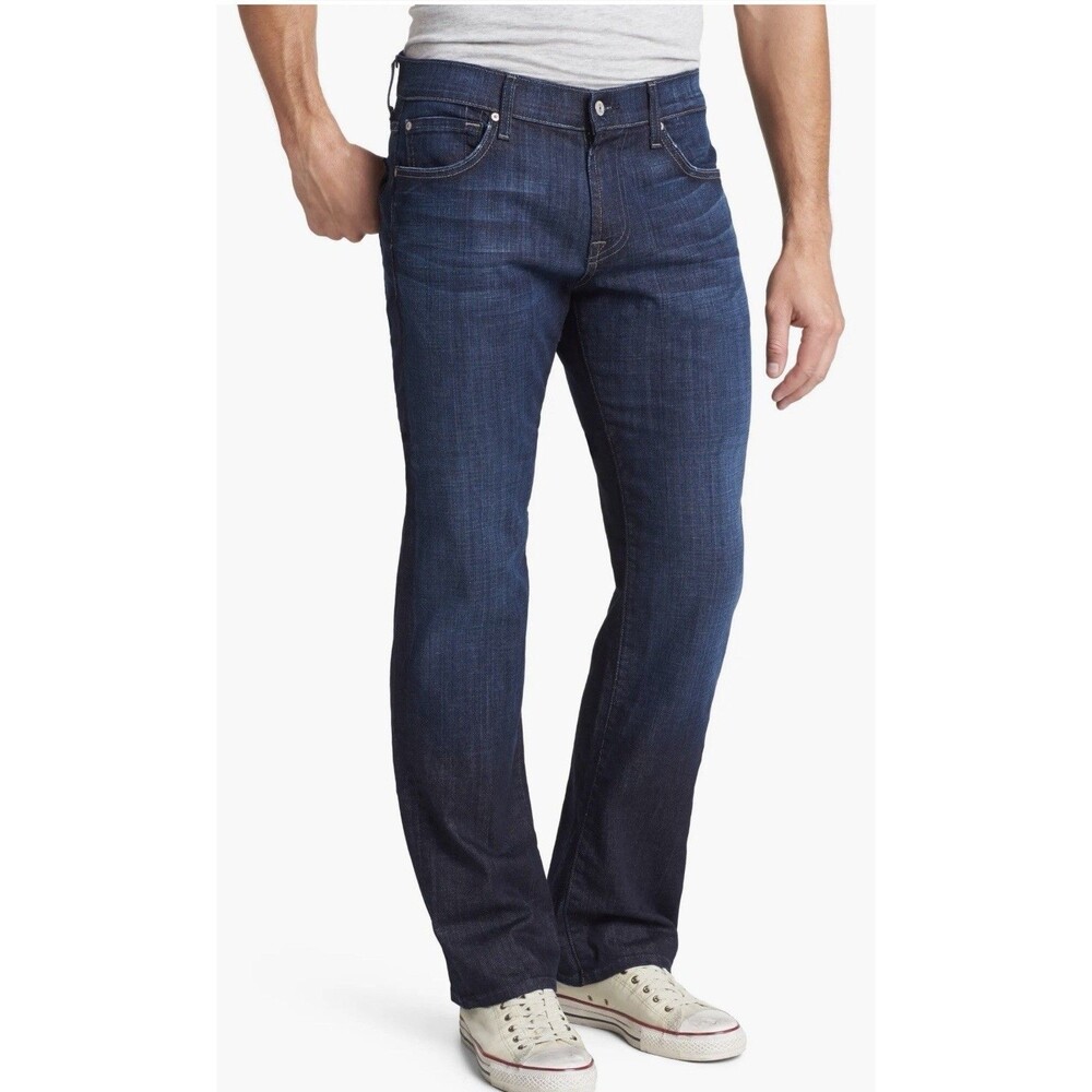 7 For All Mankind Austyn Jeans Men’s 33x32 Blue Wash Relaxed Straight Leg Denim